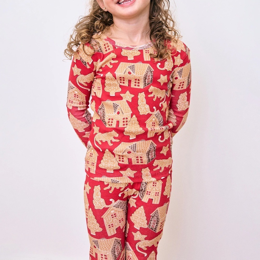 Printfresh Gingerbread Party Kids Snug Fit PJs Ruby Size 8 New‎ With Tags
